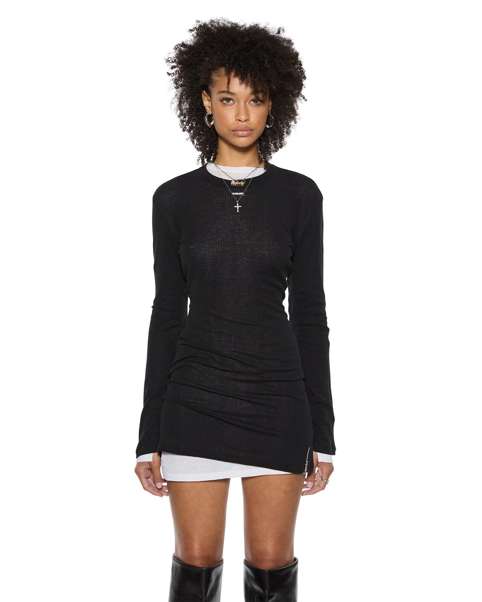 CRAWFORD LS MINI DRESS BLACK Female Product Image