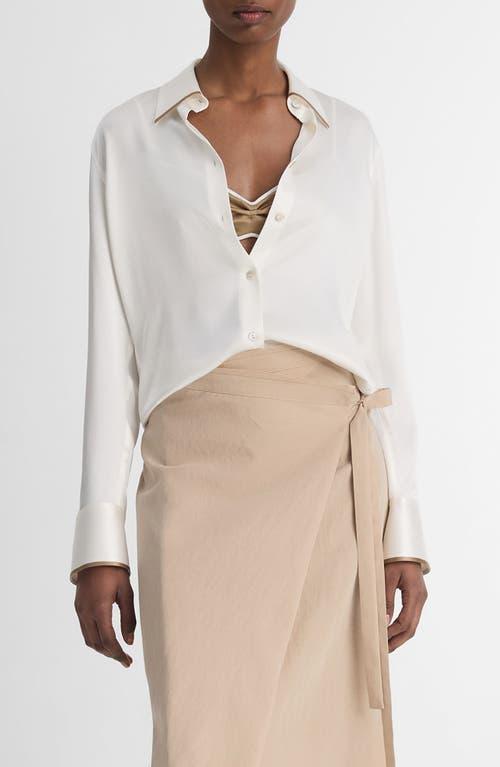 VINCE Silk Blouse In Off White Rye Product Image