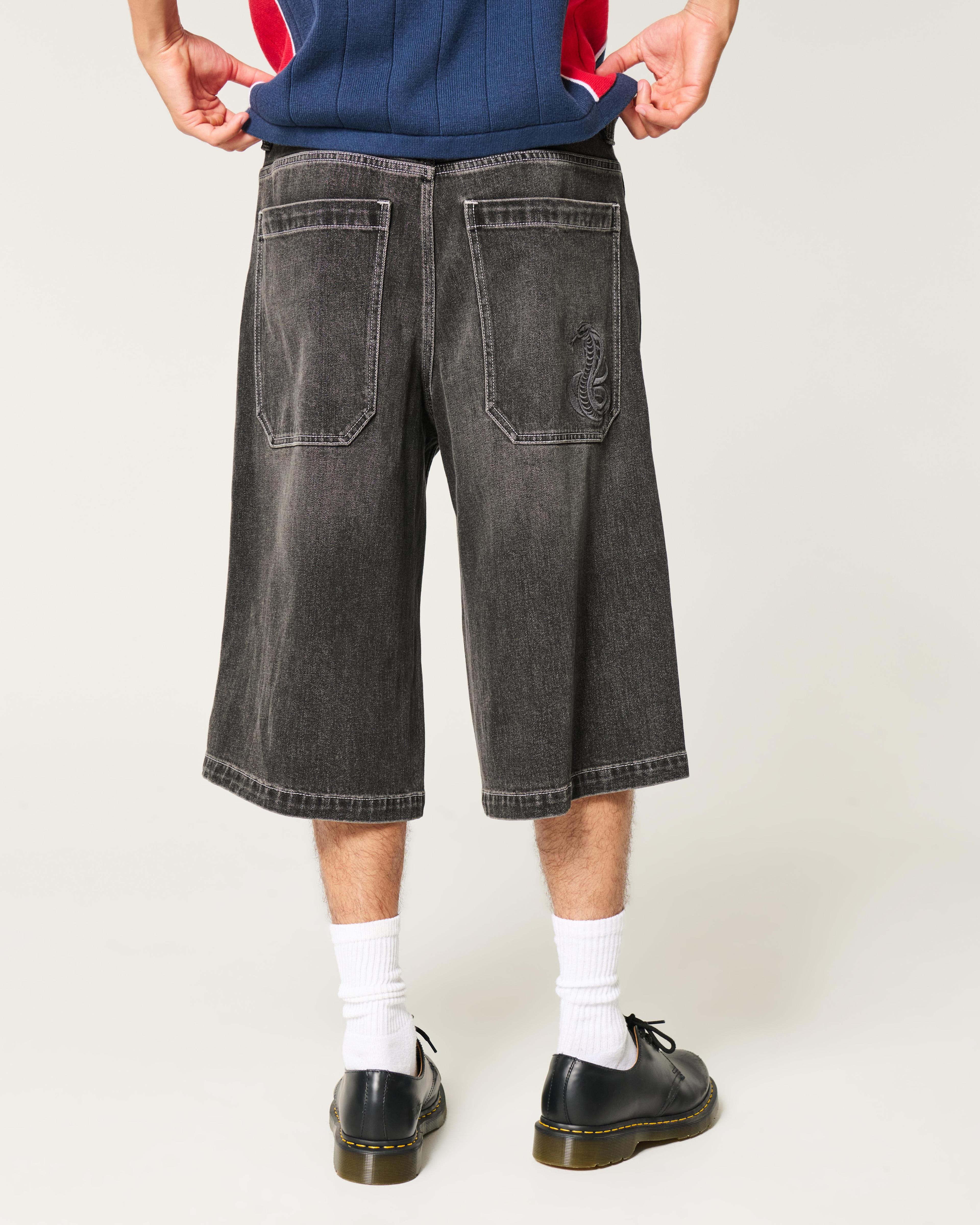 Washed Black Baggy Skater Jeans Product Image