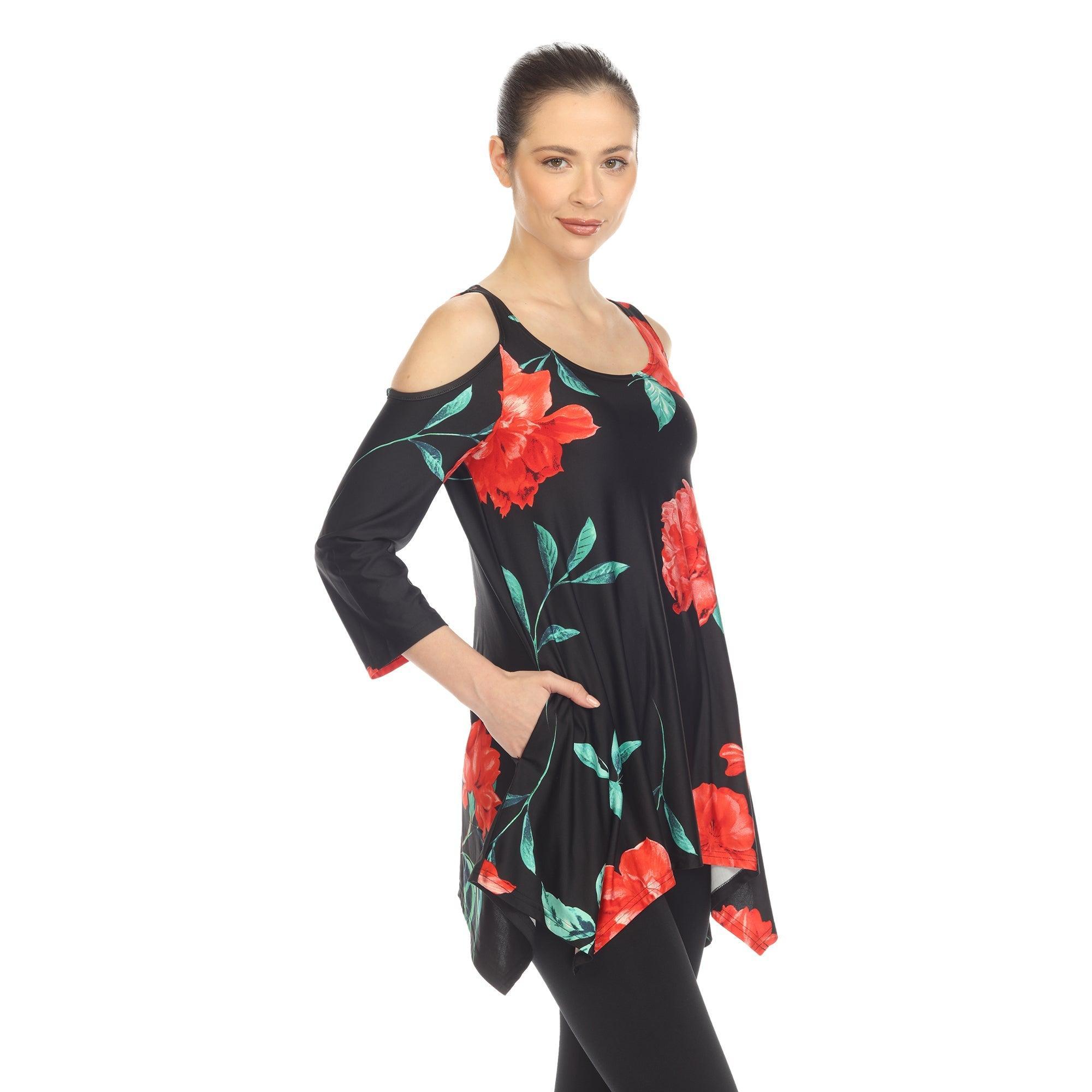 Floral Printed Cold Shoulder Tunic Product Image