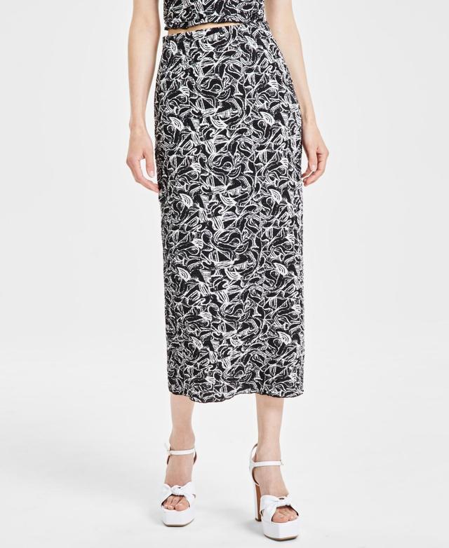 Bar Iii Womens Printed Textured Midi Skirt, Created for Macys Product Image