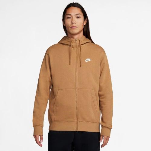 Nike Mens Nike Club Full-Zip Hoodie - Mens Tan/White Product Image