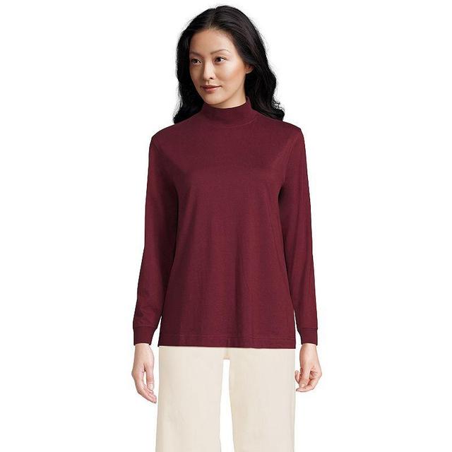 Womens Lands End Long Sleeve Super T Mock Neck Top Product Image