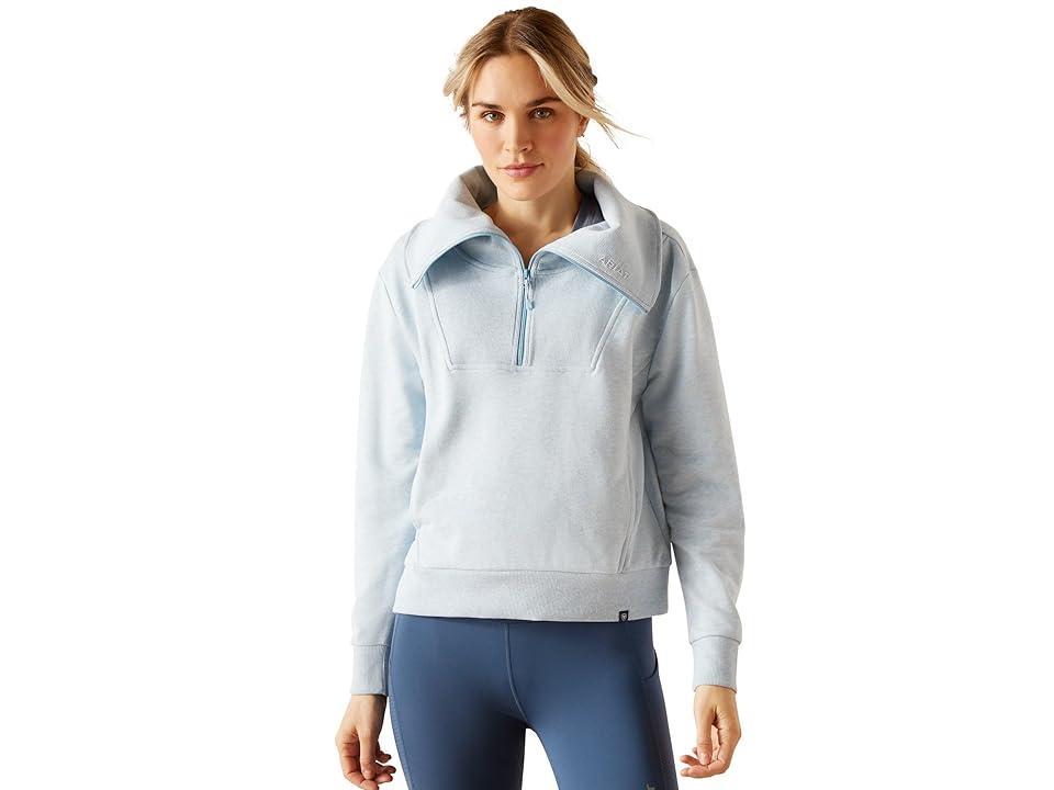 Ariat Fern 1/2 Zip Sweatshirt (Heathered Glacier Lake) Women's Clothing Product Image