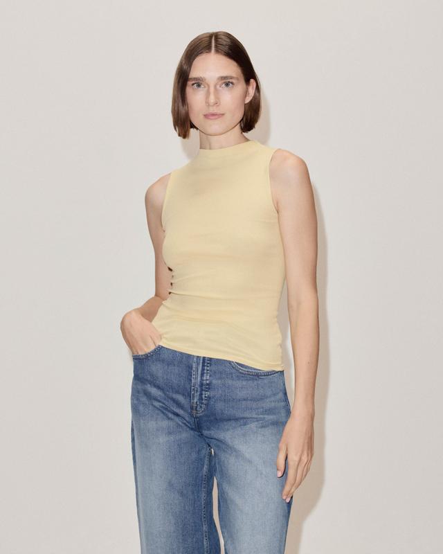 The Luxe Micro-Rib Funnel-Neck Tank Product Image