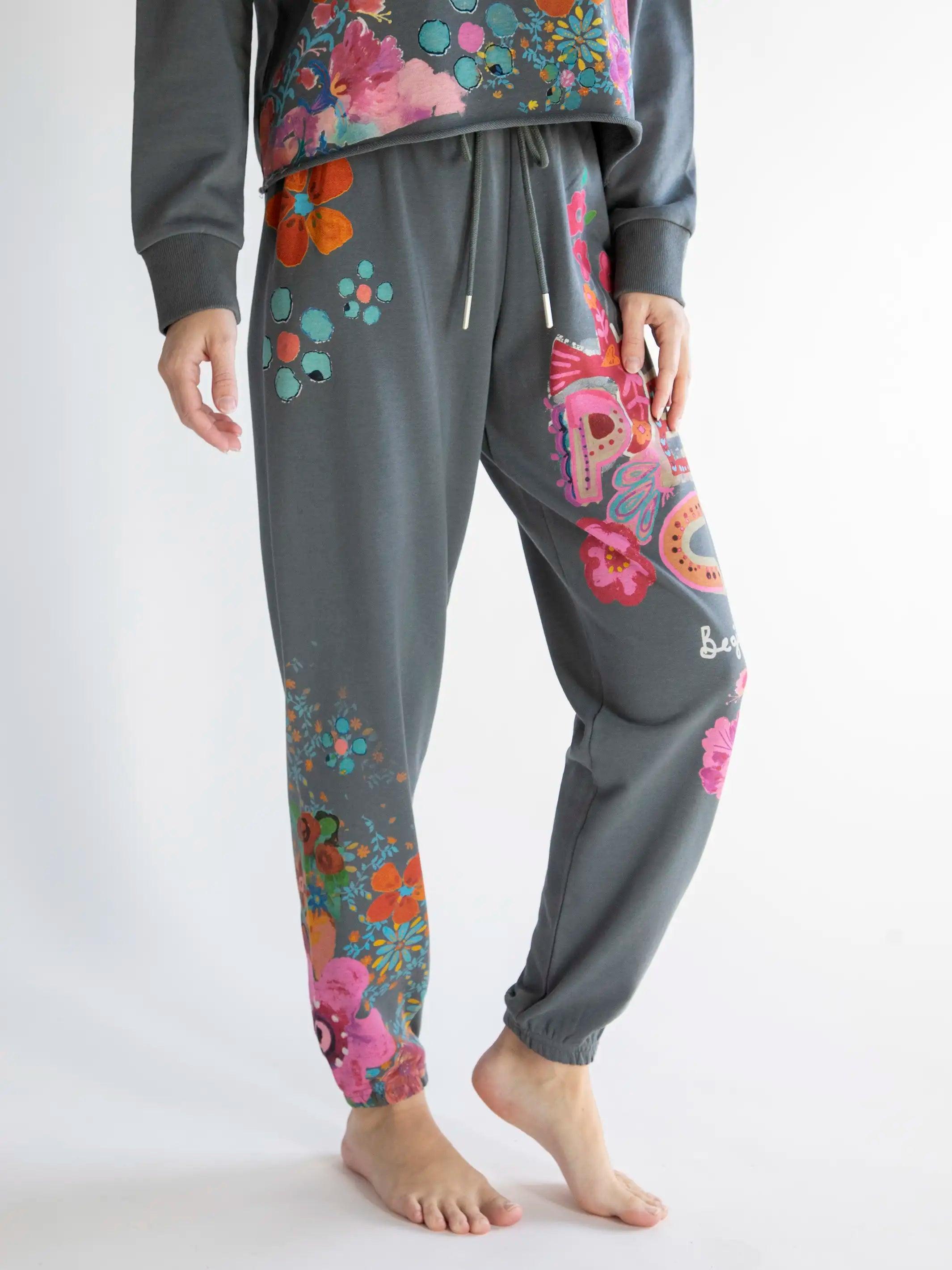 Life Is A Canvas Jogger - Peace Charcoal Product Image