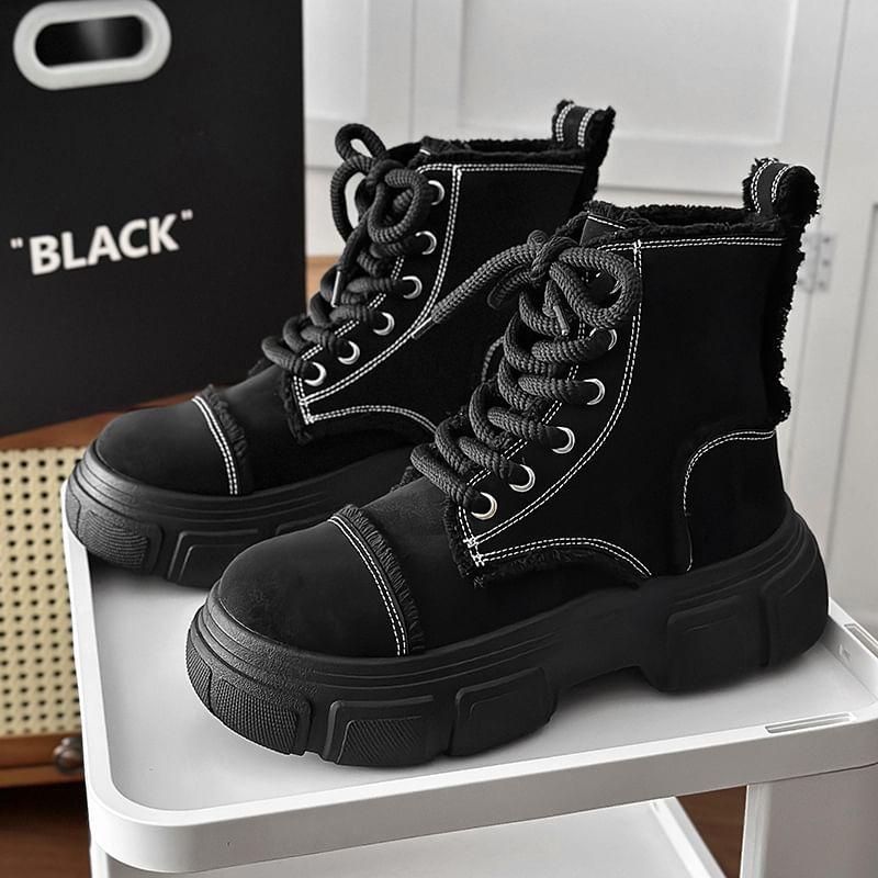 Contrast Trim Platform Short Boots Product Image