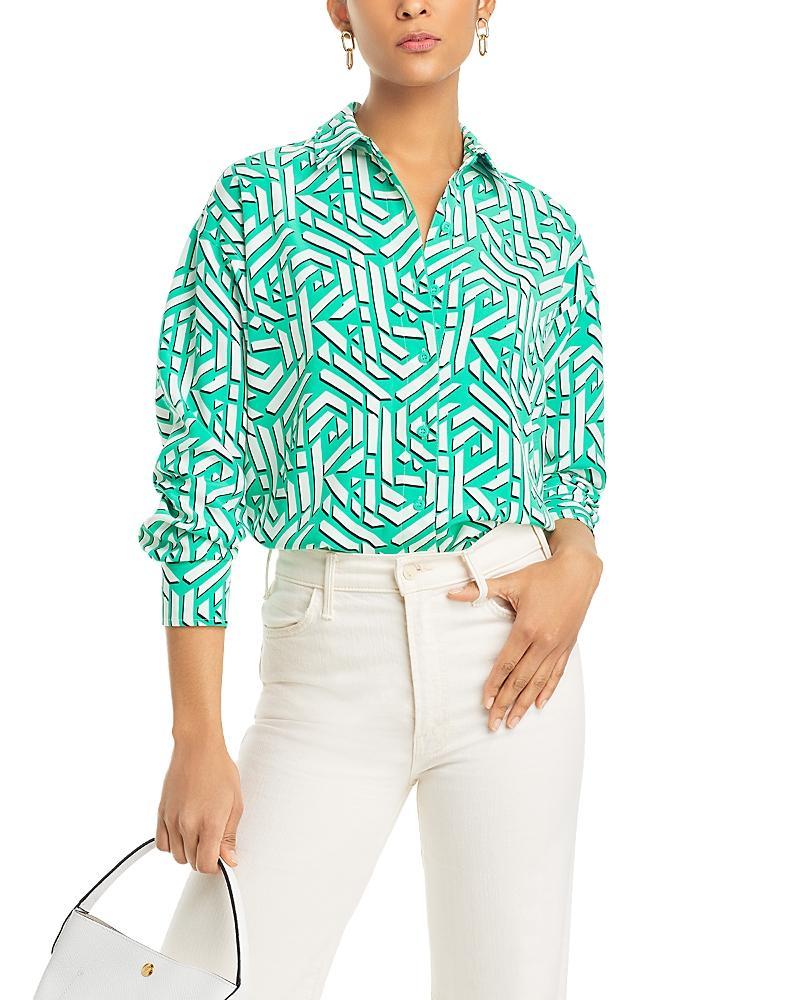 Karl Lagerfeld Paris | Womens Silky Crepe Button Down Blouse | | Size 2XS Product Image