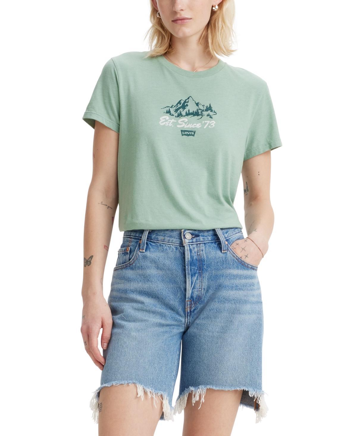 Levis Womens Perfect Graphic Logo Cotton T-shirt Product Image