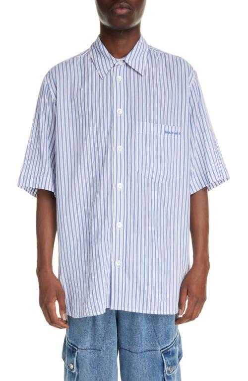 Isabel Marant Labilio Oversize Stripe Short Sleeve Button-Up Shirt Product Image