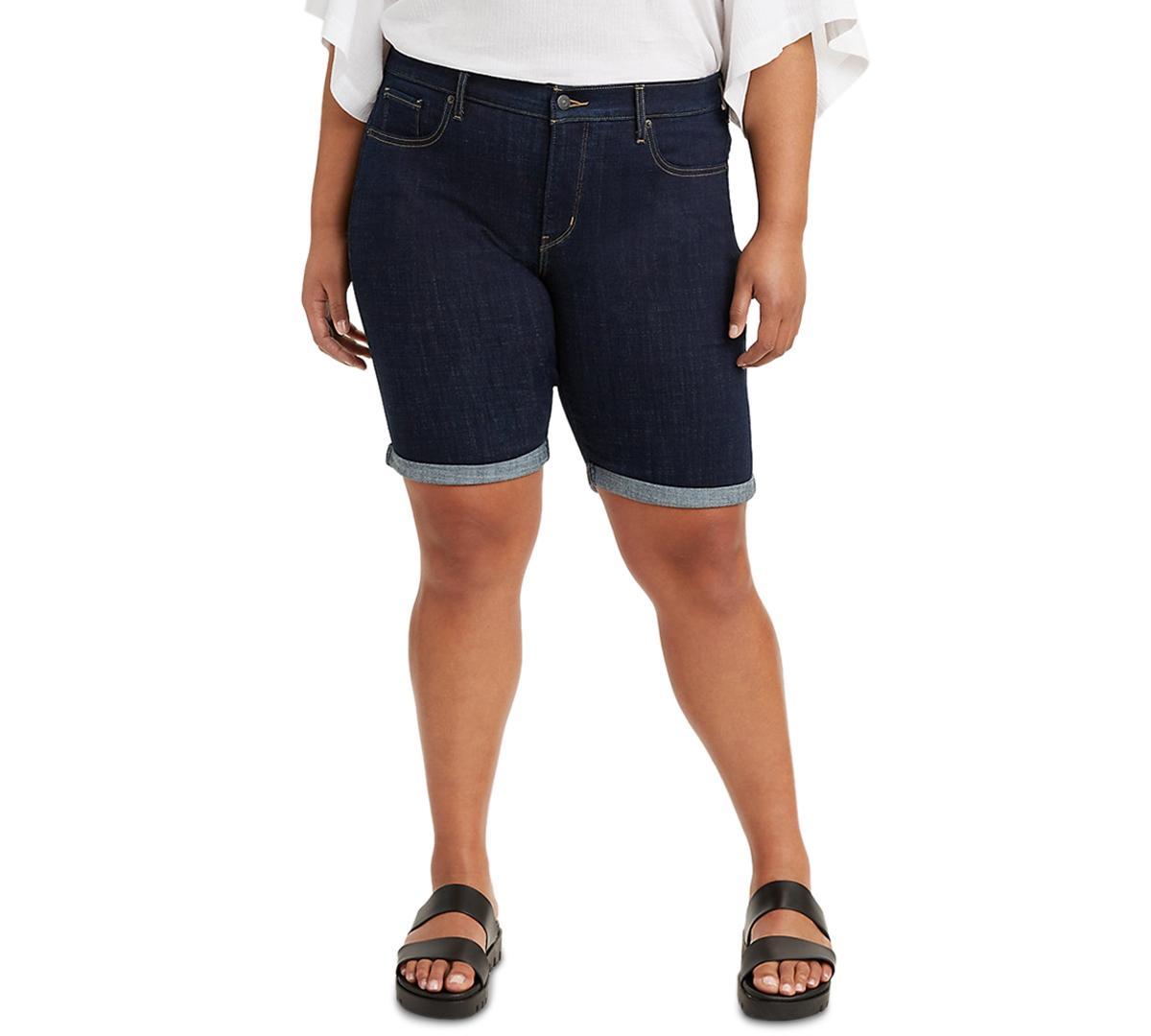 Levis Plus Size Classic Shaping Rolled Cuff Bermuda Shorts Product Image