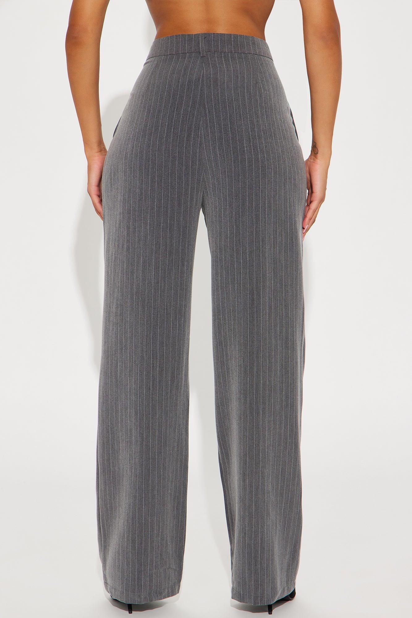 Hall Pass Pinstripe Trouser Pant - Charcoal Product Image