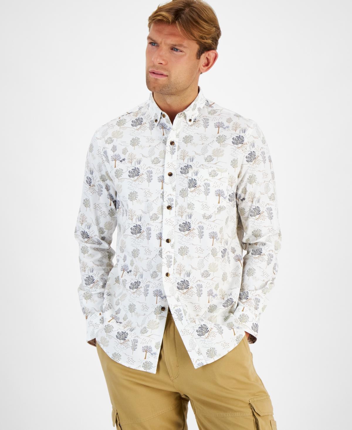 Club Room Mens Tree-Pattern Cotton Shirt, Created for Macys Product Image