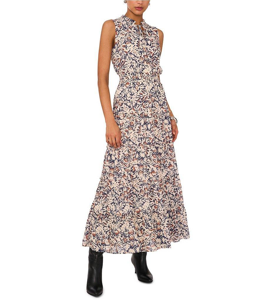 1. STATE Printed V-Neck Sleeveless Maxi Dress Product Image