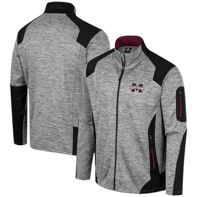 Mens Colosseum Gray Mississippi State Bulldogs Silberman Color Block Full-Zip Jacket Product Image