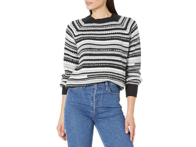 Lucky Brand Space Dye Crew Sweater Grey Combo) Women's Clothing Product Image