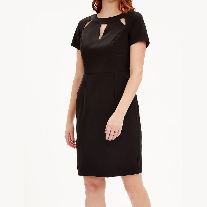 Womens Focus By Shani Keyhole Cutout Crepe Dress Product Image