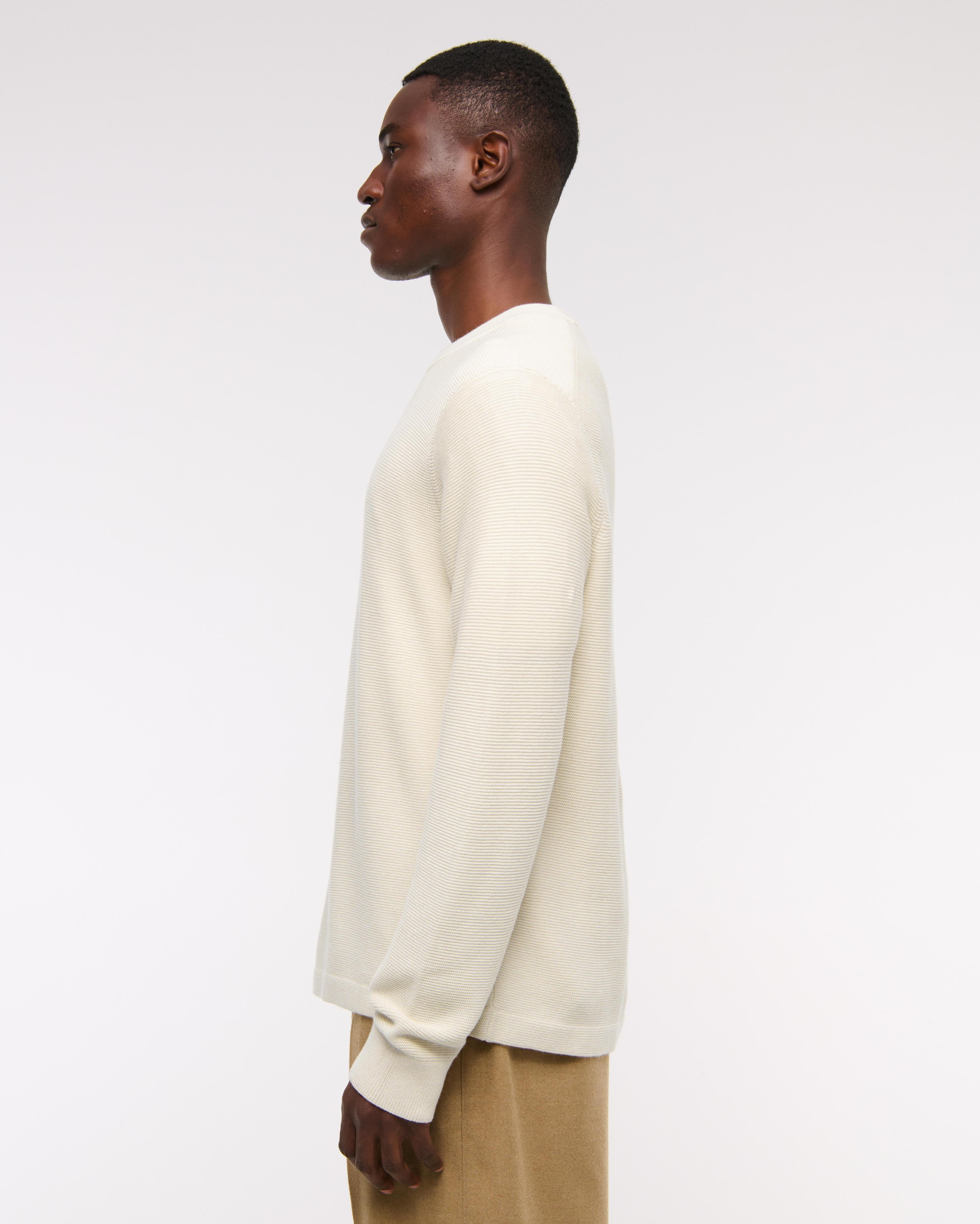 Pima Cotton Open-Hem Crew Sweater Product Image