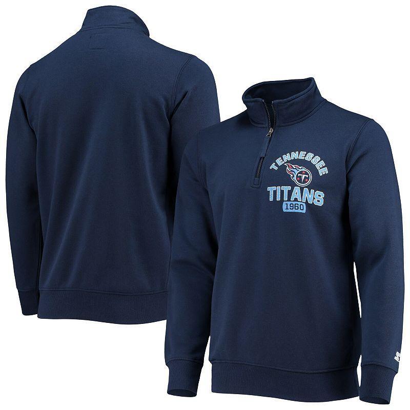 Mens Starter Tennessee Titans Heisman Quarter-Zip Jacket Blue Product Image