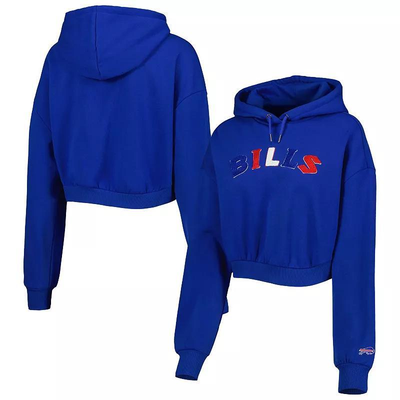 Womens The Wild Collective Royal Buffalo Bills Cropped Pullover Hoodie Product Image