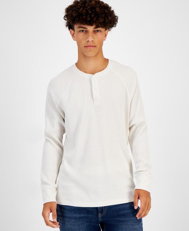 Sun + Stone Mens Thermal Henley Shirt, Created for Macys Product Image