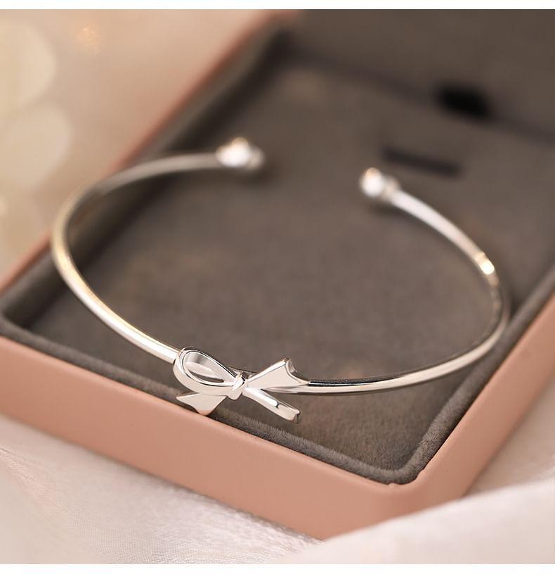 999 Sterling Silver Bow Open Bangle Product Image