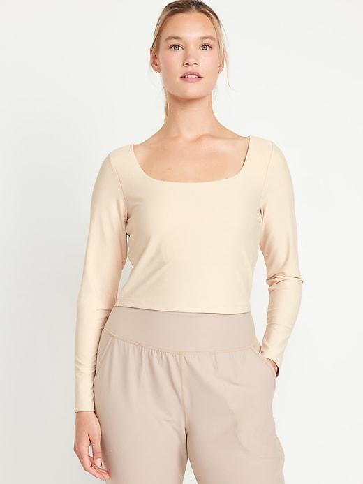 PowerSoft Long-Sleeve Crop Support Top Product Image