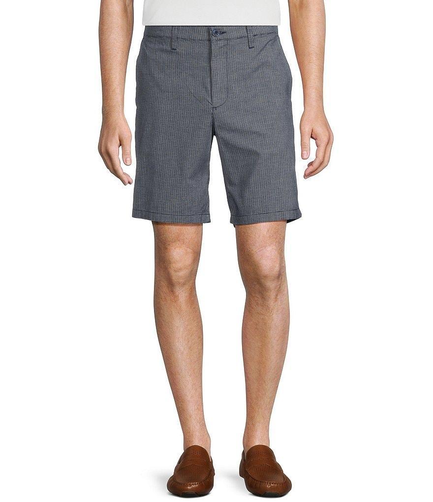 Roundtree & Yorke Casuals Flat Front Straight Fit Jacquard 9#double; Inseam Shorts Product Image