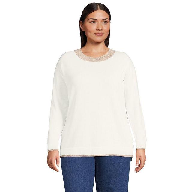 Plus Size Lands End Lightweight Crewneck Sweater, Womens Product Image