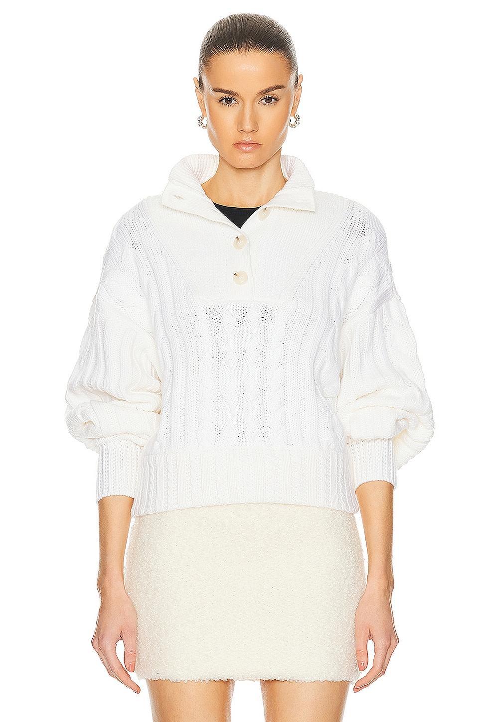 GRLFRND Natae Cable Sweater in Ivory. - size S (also in XL) Product Image