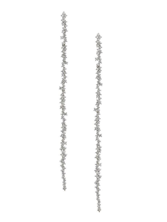 Womens Kalista Petite Sterling Silver & Cubic Zirconia Linear Earrings Product Image