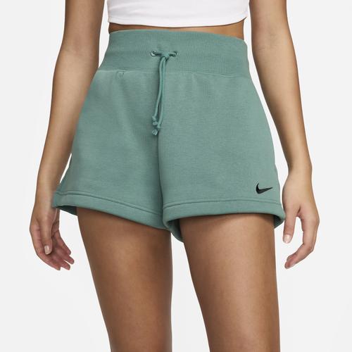 Nike Womens Nike Fleece HR Shorts - Womens Aqua/White Product Image