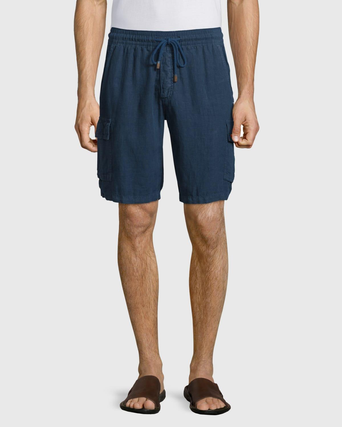 Mens Linen Cargo Shorts Product Image