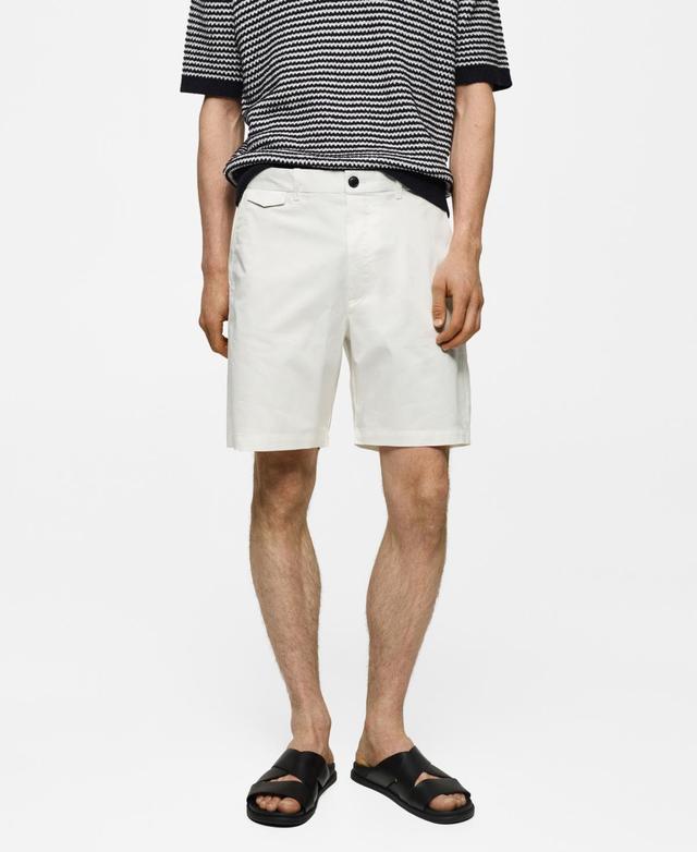 MANGO MAN - Slim fit cotton Bermuda shorts off whiteMen Product Image