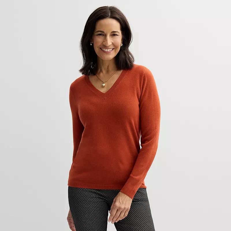 Womens Croft & Barrow The Extra Soft V-Neck Sweater Product Image