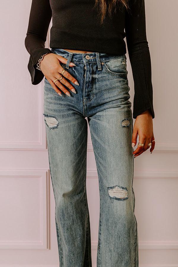 KanCan The Westman High Waist Distressed Flare in Medium Wash Product Image