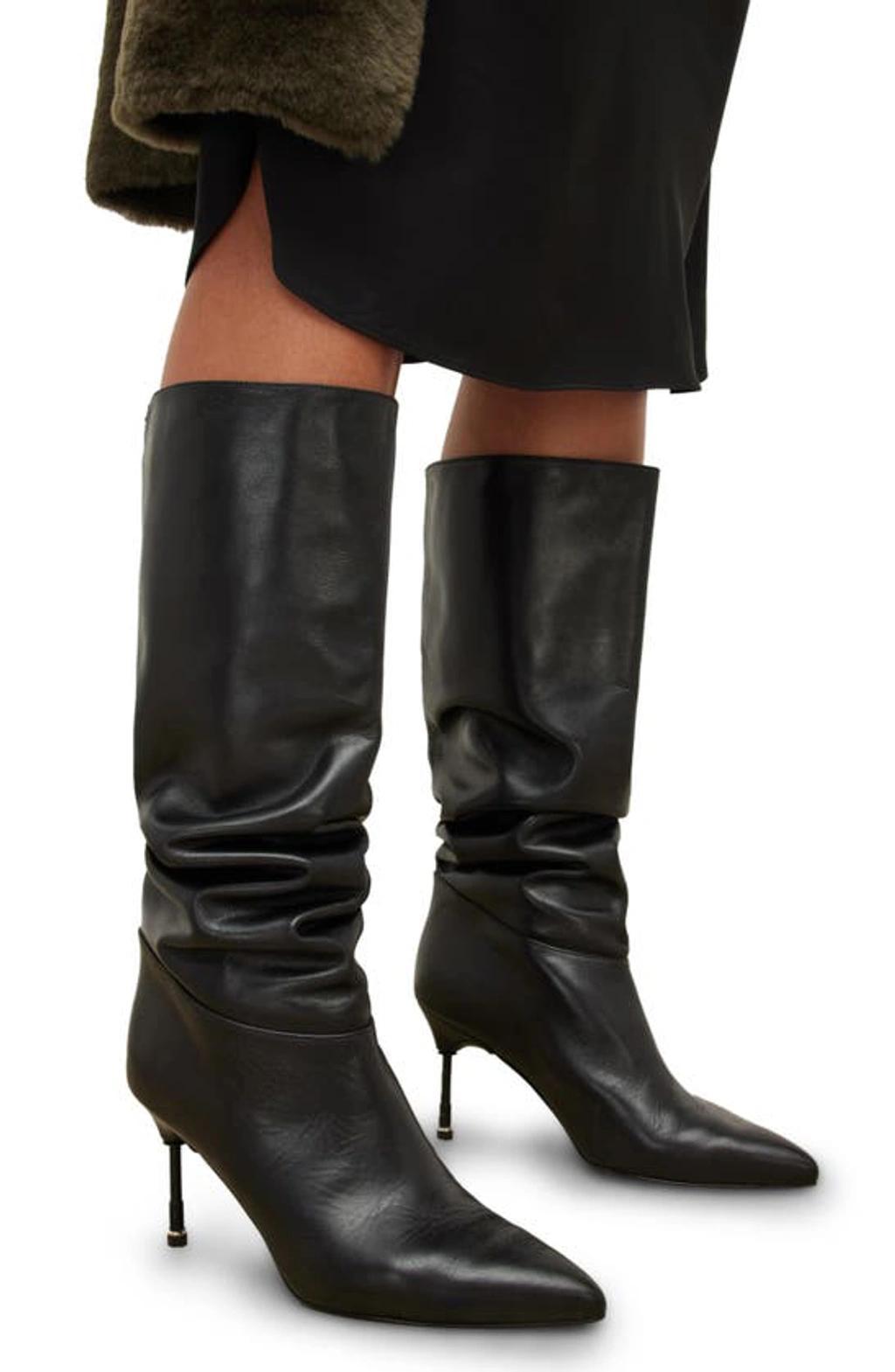 Nori Knee High Pointed Toe Boot In Black Product Image