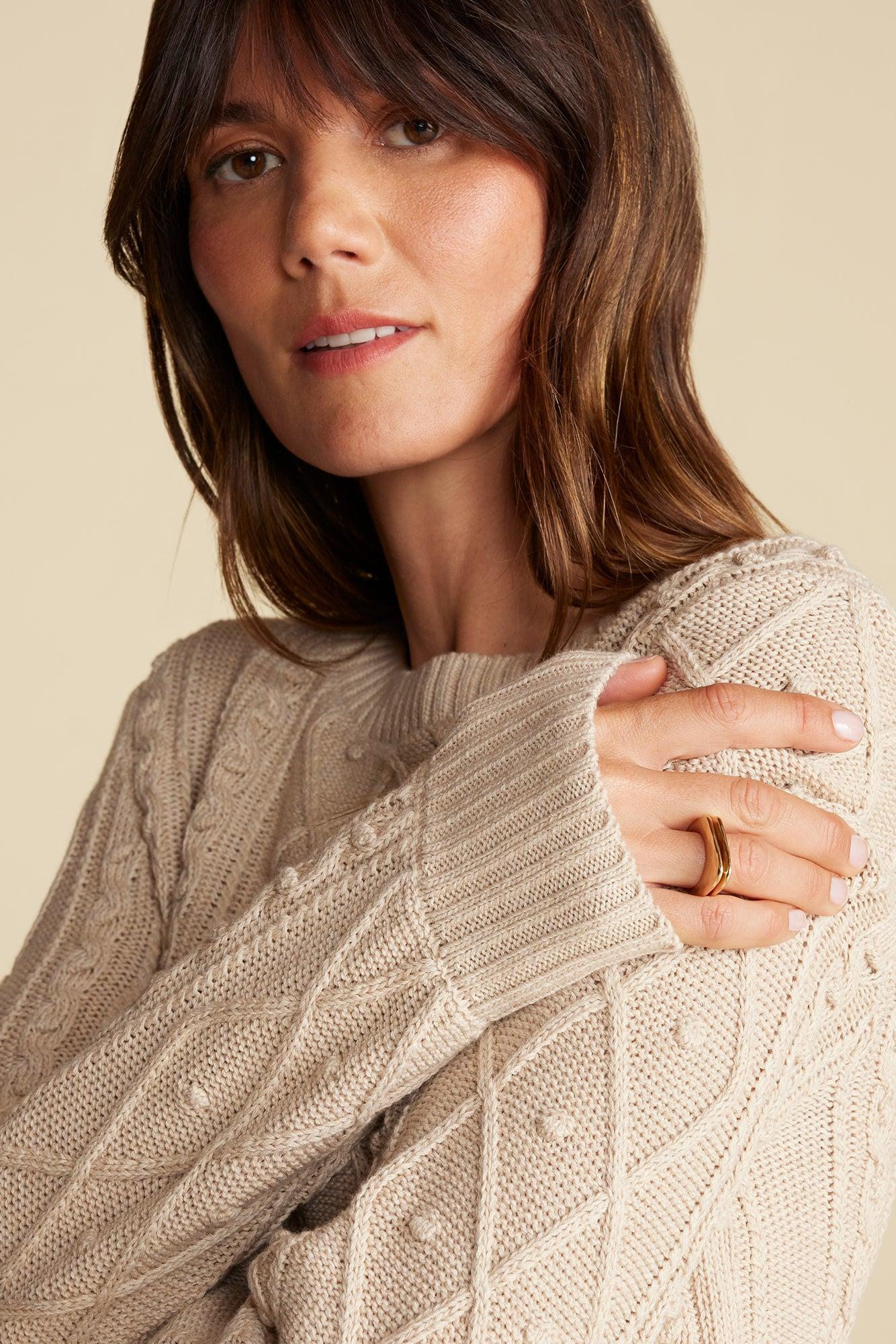 Faedra Organic Cotton Sweater - Oat Beige Product Image