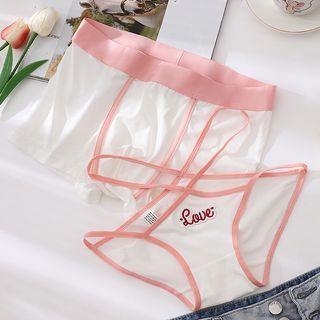 Couple Matching Set: Contrast Trim Panties + Boxers Product Image