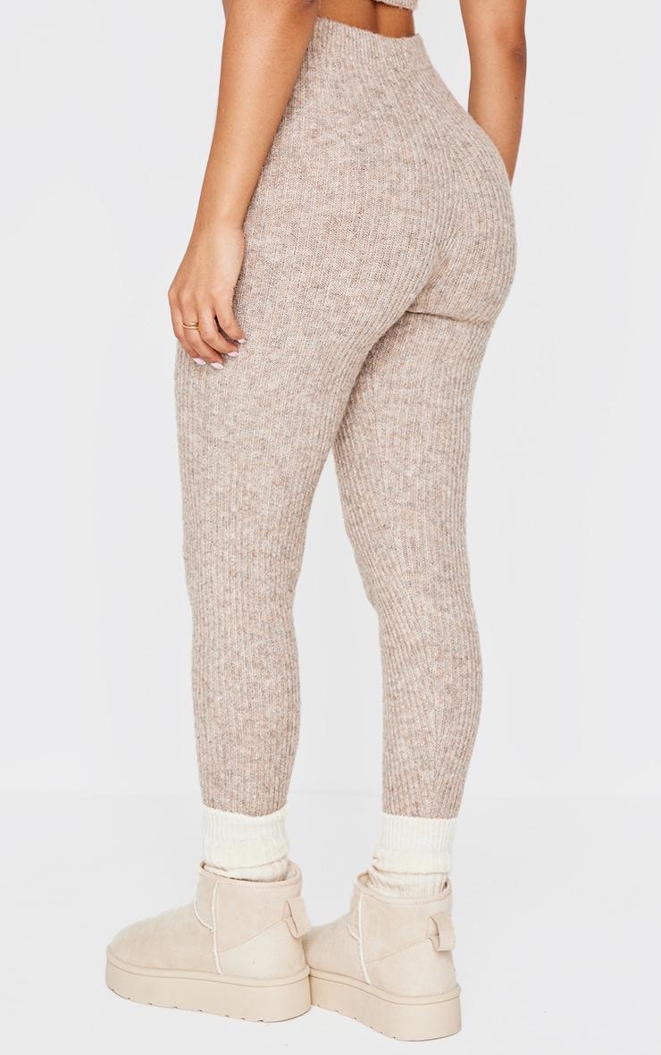 Petite Taupe Rib Knit Leggings Product Image