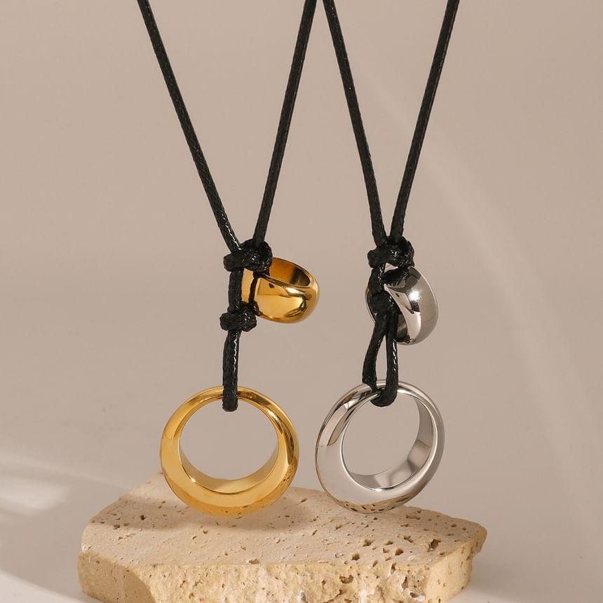 Hoop Pendant Stainless Steel String Necklace Product Image