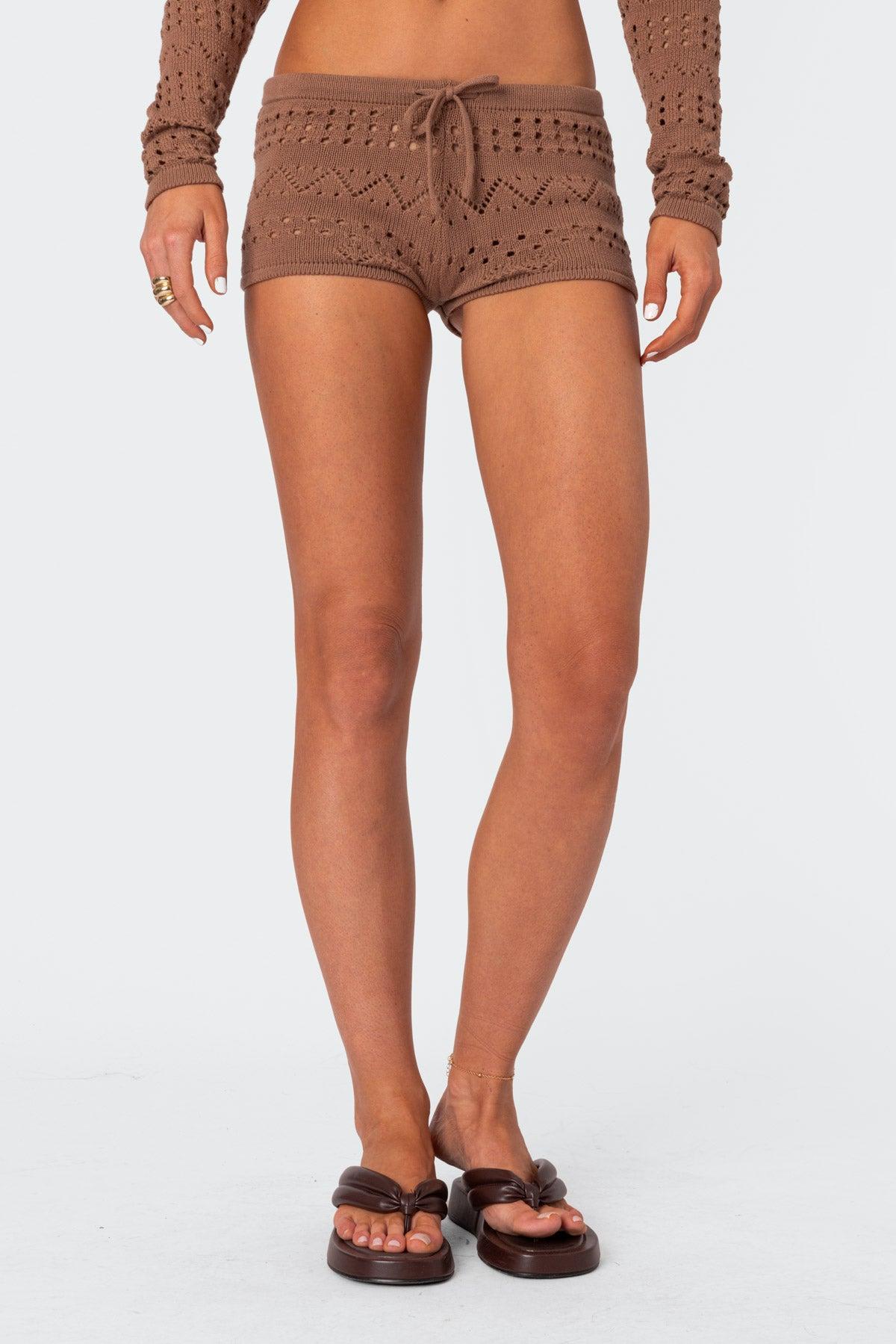 Betsy Tie Front Knitted Shorts Product Image