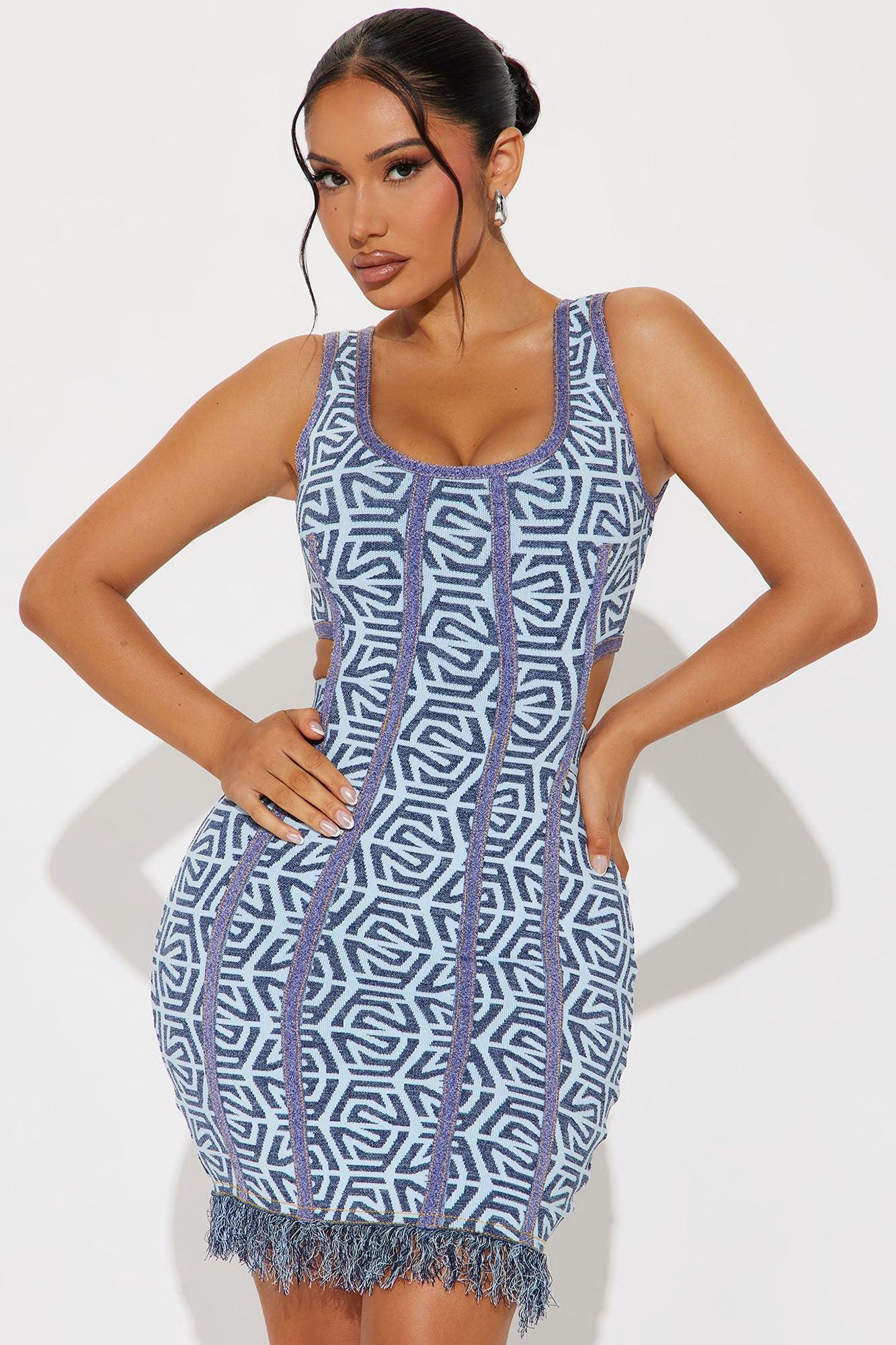 Rio Days Bandage Mini Dress - Blue Product Image