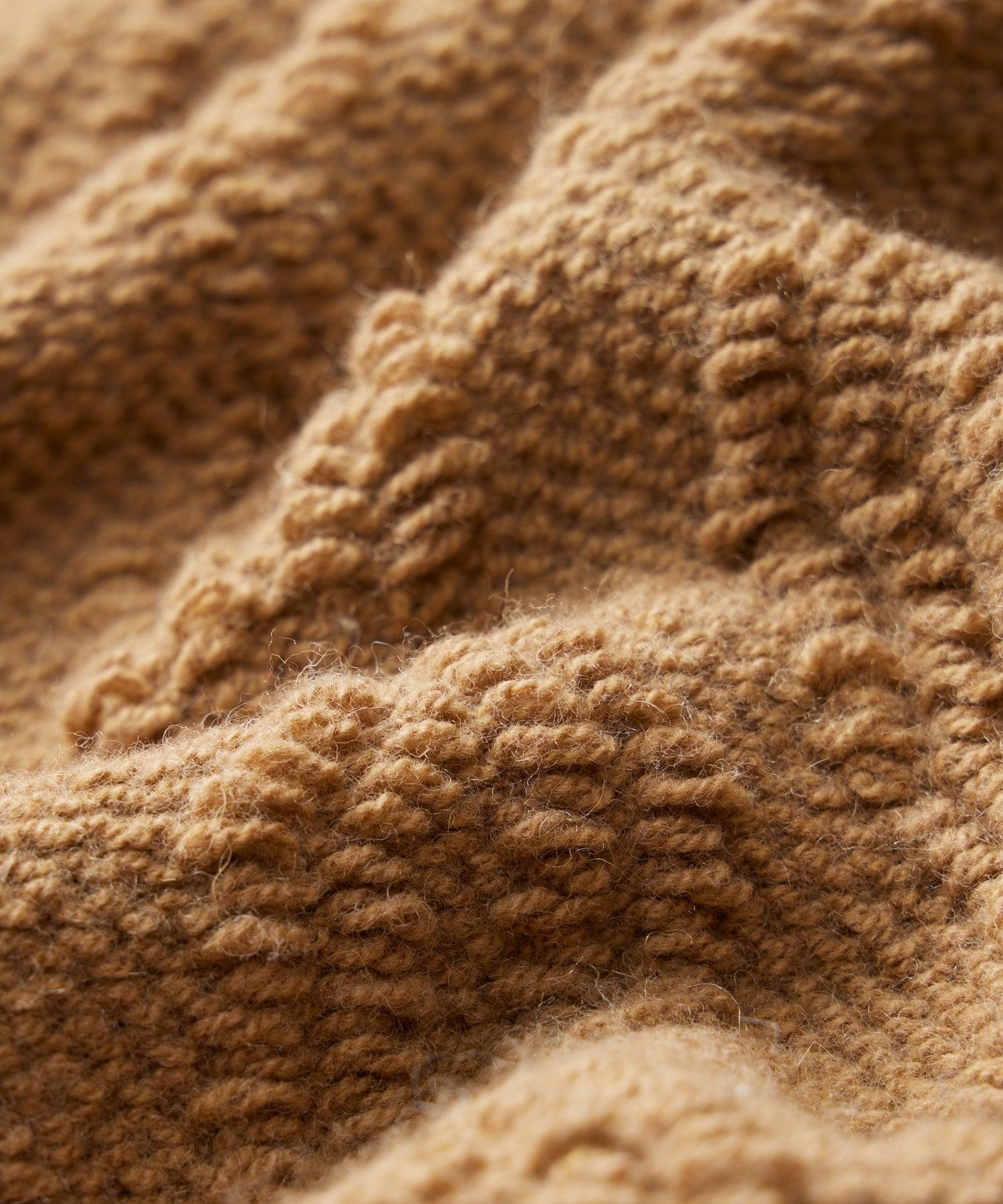 Wool Cable Knit Crewneck Sweater in Camel Product Image