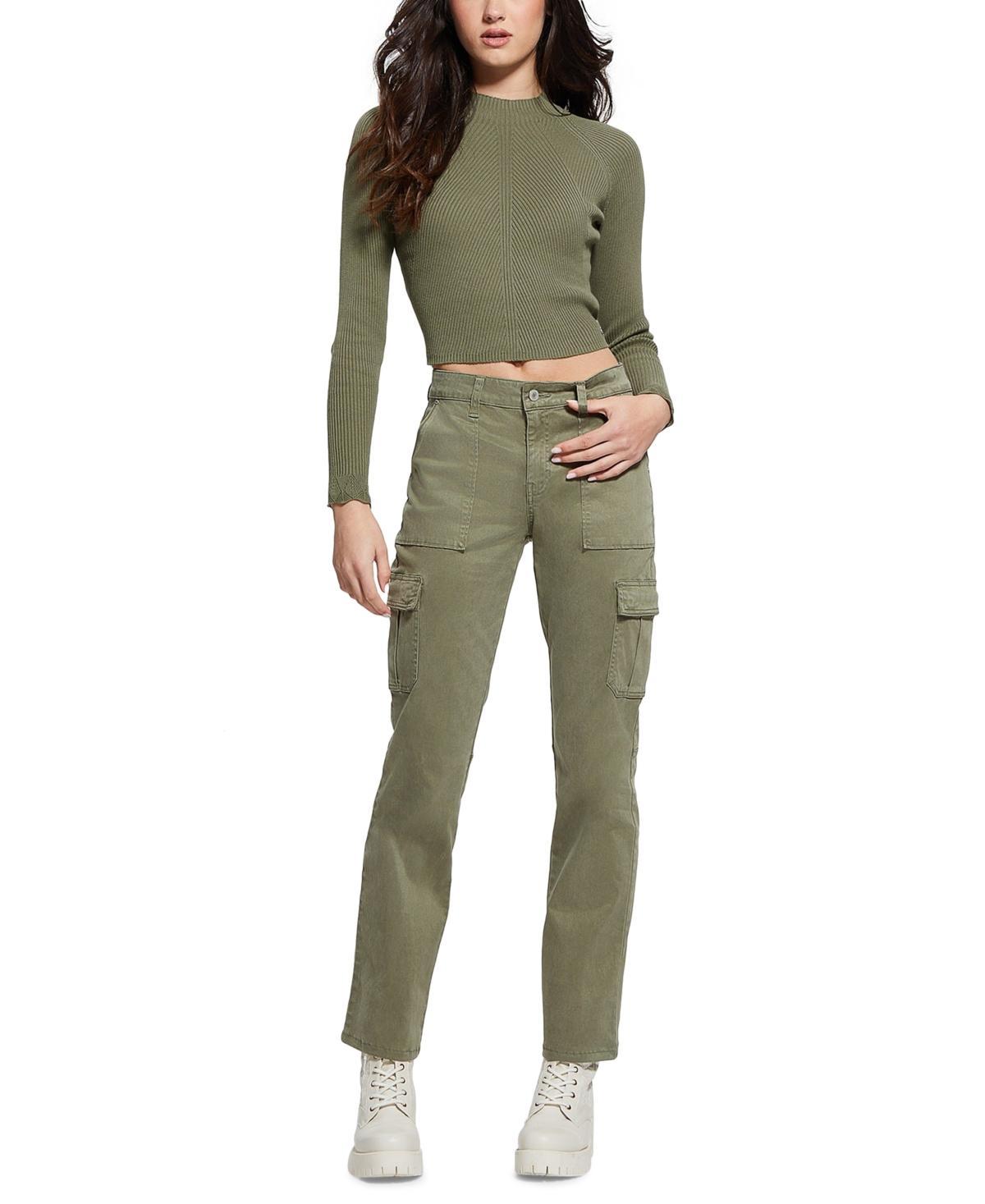 Guess Womens Sexy Straight Mid-Rise Cargo Pants Product Image