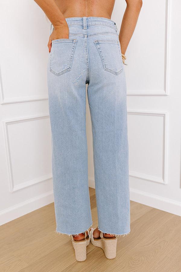 Just USA Roxanne High Waist Straight Leg Jean in Light Wash Product Image