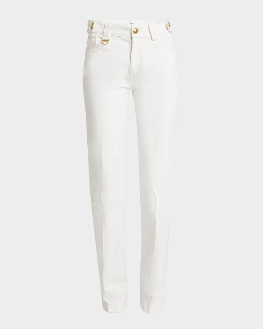 Mid-Rise Straight-Leg Denim Trousers product image