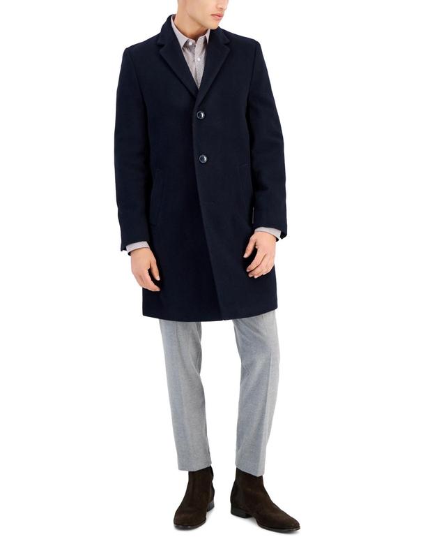 Nautica Mens Barge Classic Fit Wool/Cashmere Blend Solid Overcoat Product Image