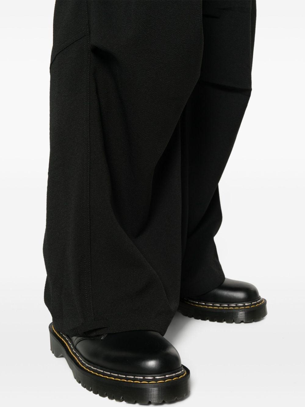 Textured-finish Straight-leg Cargo Pants In Black Product Image