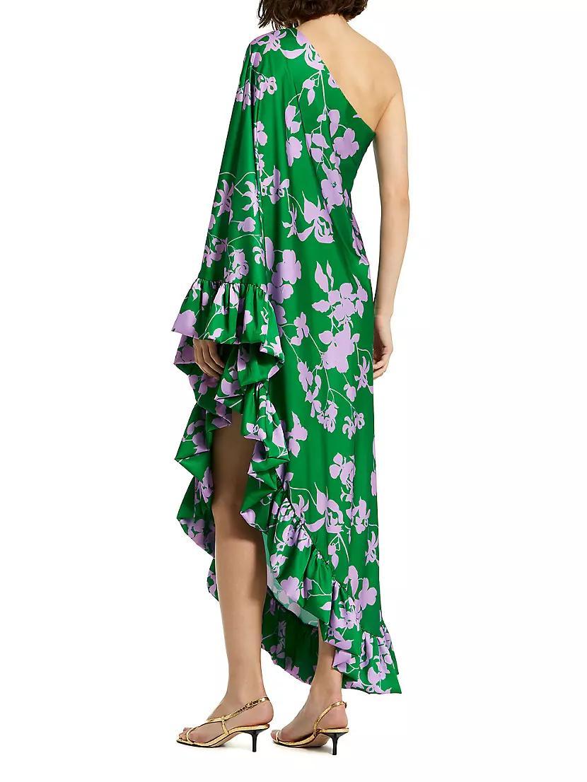 Floral Draped Asymmetric Maxi Dress Product Image